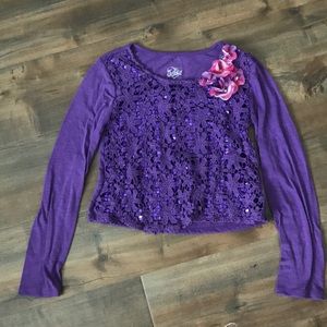 Girls sequins and lace with a flower top